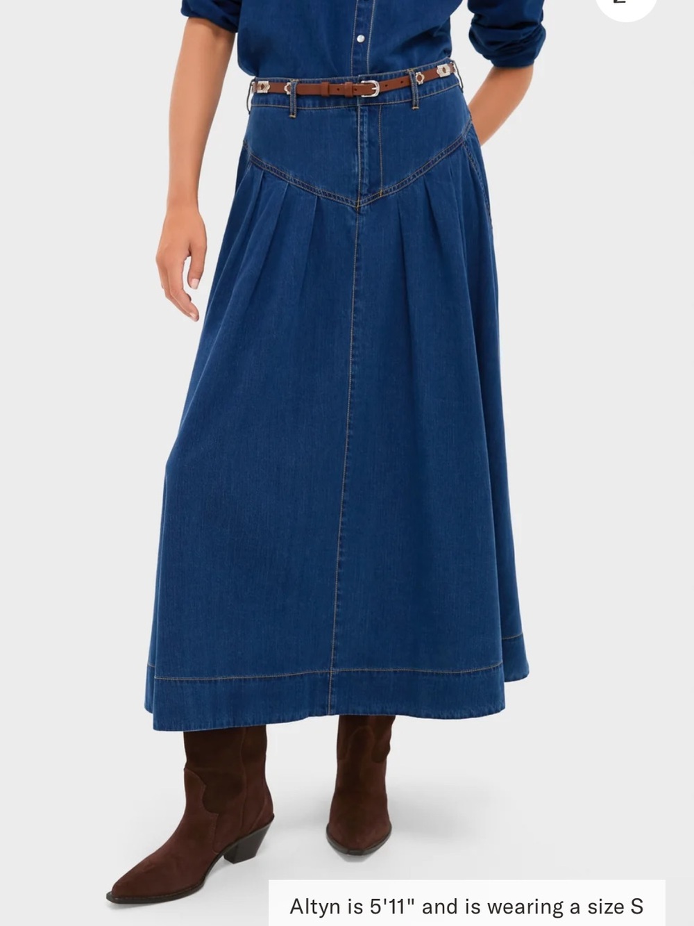 Tuckernuck Dark Blue Denim Maxi Skirt